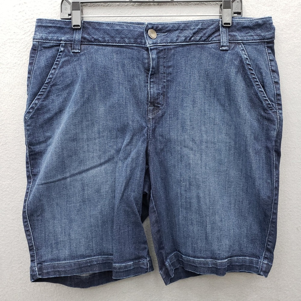 Lane Bryant Denim Bermuda Shorts Dark Blue Stretchy Modest Casual Plus Size 18